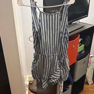 Striped Blue Kids Romper